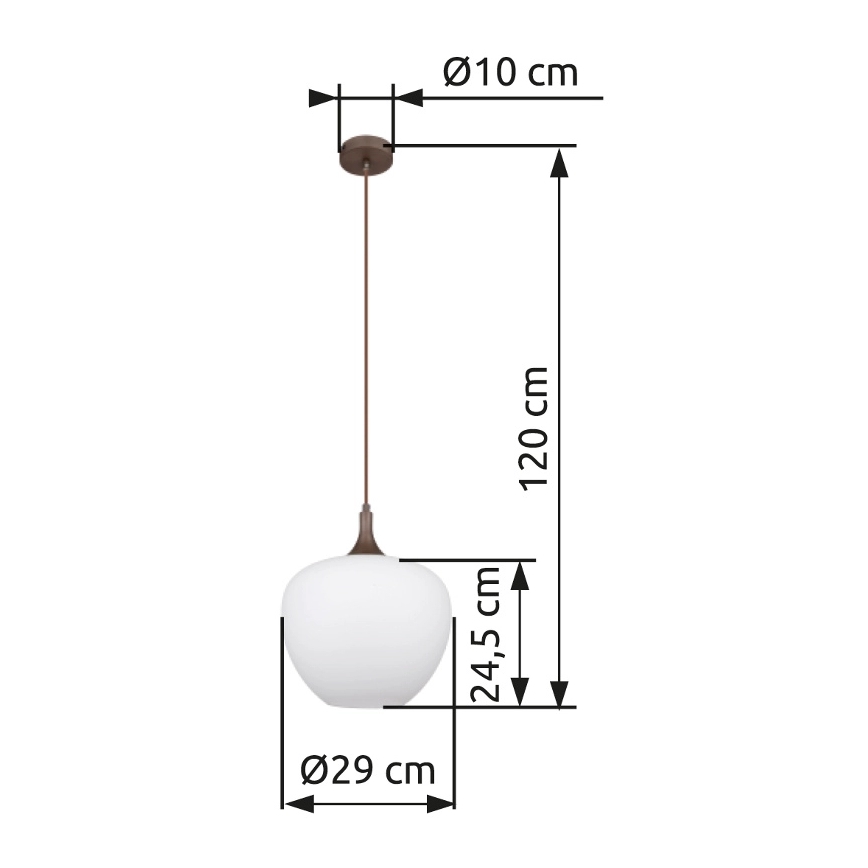 Globo - Hängeleuchte 1xE27/60W/230V d 29 cm weiß/braun