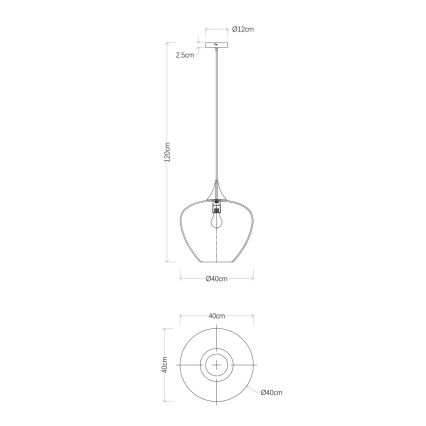 Globo - Hängeleuchte 1xE27/60W/230V d 40 cm schwarz