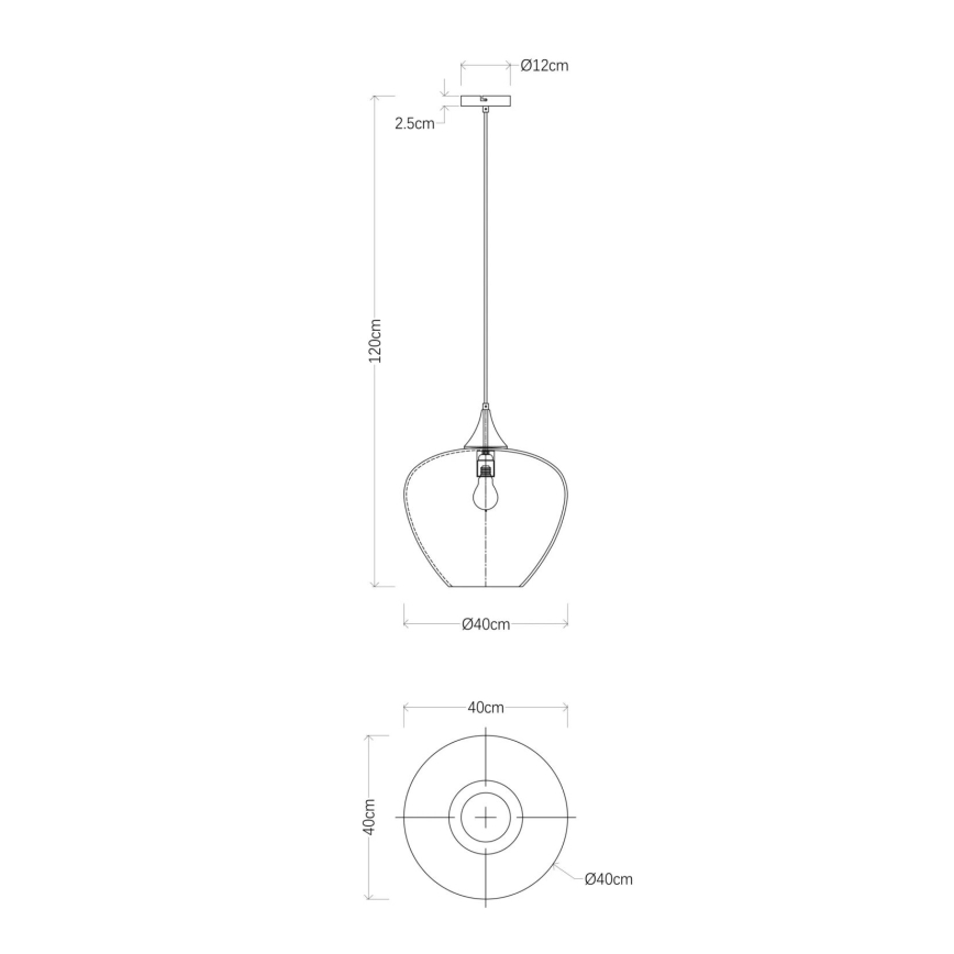 Globo - Hängeleuchte 1xE27/60W/230V d 40 cm schwarz