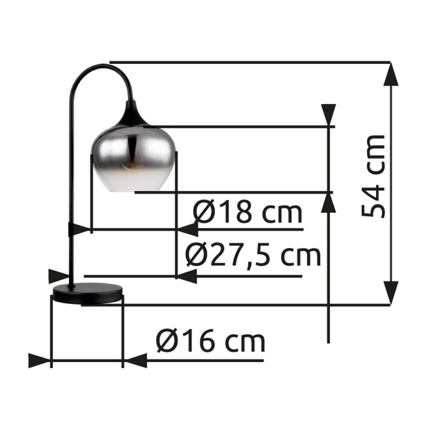 Globo - Tischlampe 1xE27/40W/230V schwarz