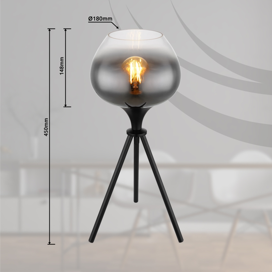 Globo - Tischlampe 1xE27/40W/230V schwarz