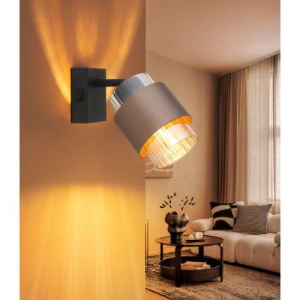 Globo - Wandspot 1xE27/40W/230V schwarz/bronze