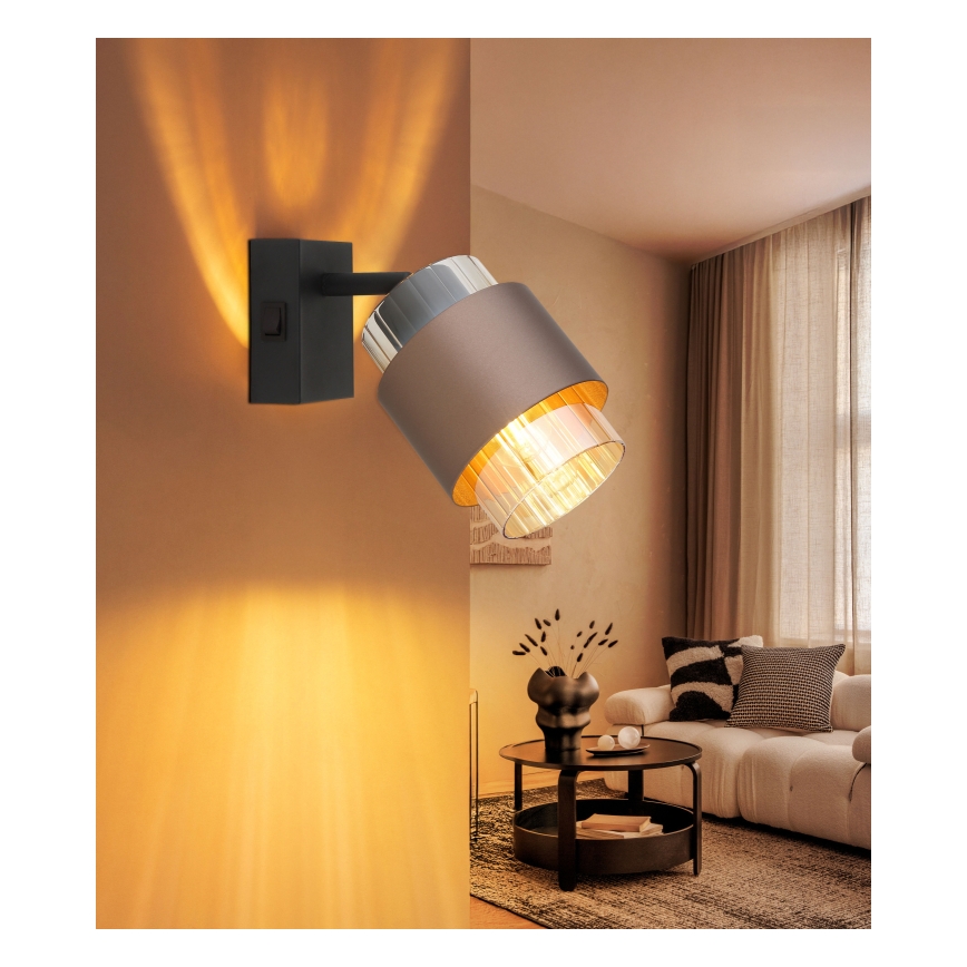 Globo - Wandspot 1xE27/40W/230V schwarz/bronze