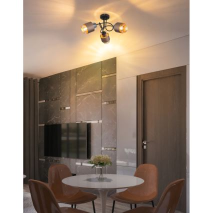 Globo - Aufgesetzte Deckenleuchte 3xE27/40W/230V schwarz/bronze