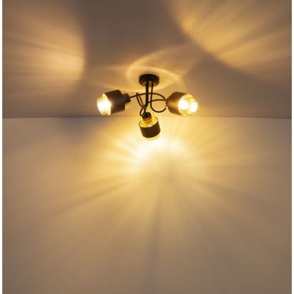 Globo - Aufgesetzte Deckenleuchte 3xE27/40W/230V schwarz/bronze