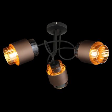 Globo - Aufgesetzte Deckenleuchte 3xE27/40W/230V schwarz/bronze