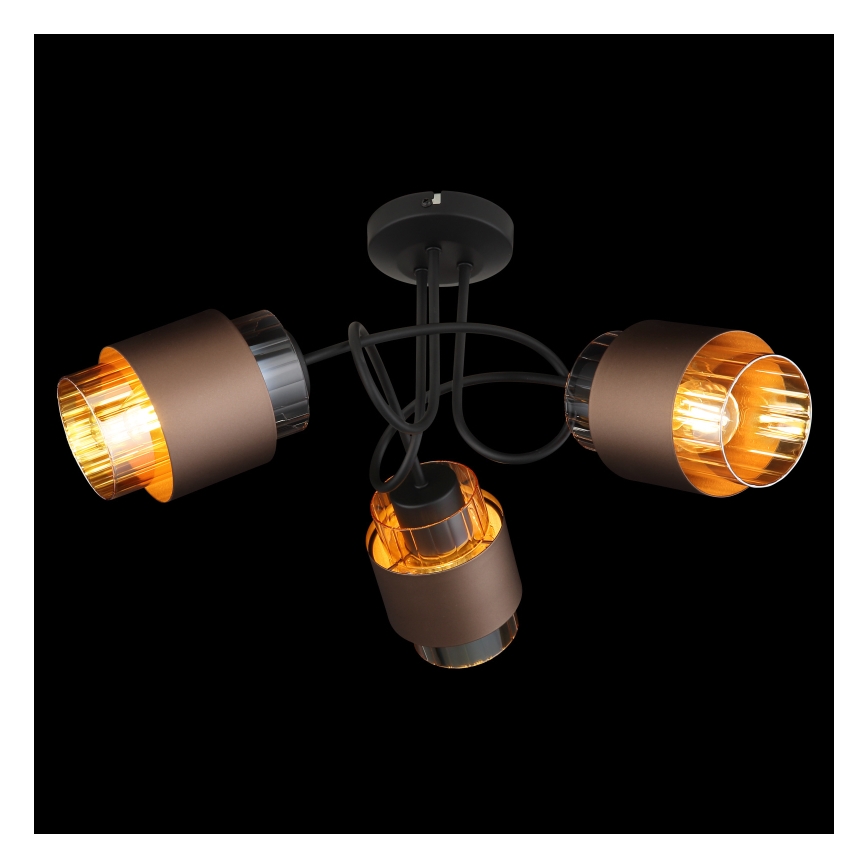 Globo - Aufgesetzte Deckenleuchte 3xE27/40W/230V schwarz/bronze