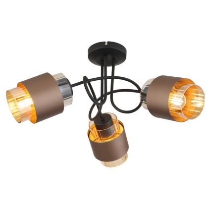 Globo - Aufgesetzte Deckenleuchte 3xE27/40W/230V schwarz/bronze