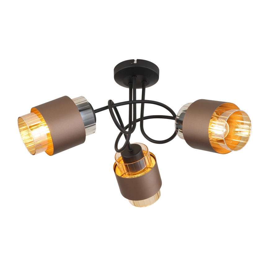 Globo - Aufgesetzte Deckenleuchte 3xE27/40W/230V schwarz/bronze