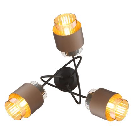 Globo - Aufgesetzte Deckenleuchte 3xE27/40W/230V schwarz/bronze