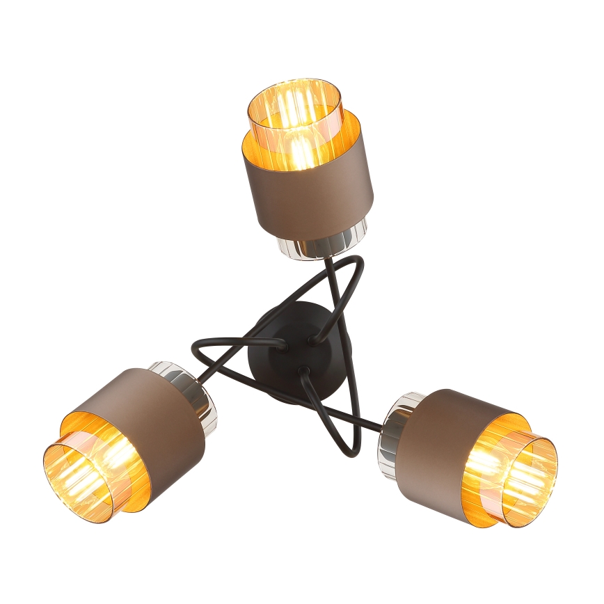 Globo - Aufgesetzte Deckenleuchte 3xE27/40W/230V schwarz/bronze