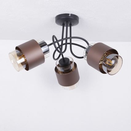 Globo - Aufgesetzte Deckenleuchte 3xE27/40W/230V schwarz/bronze