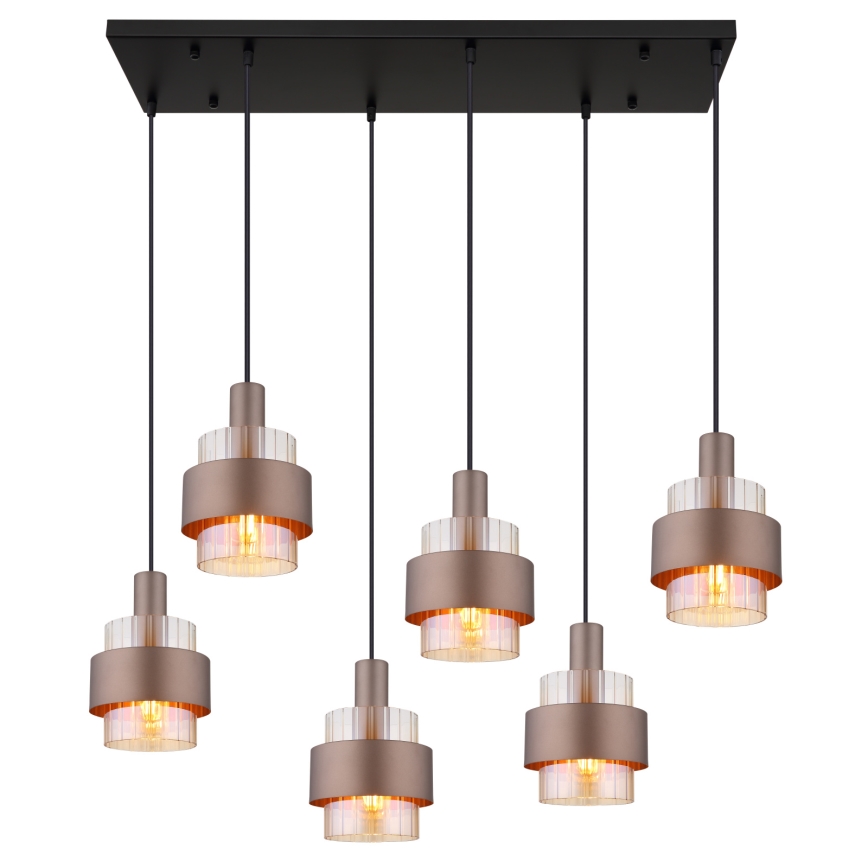 Globo - Pendelleuchte mit Seilaufhängung 6xE27/60W/230V