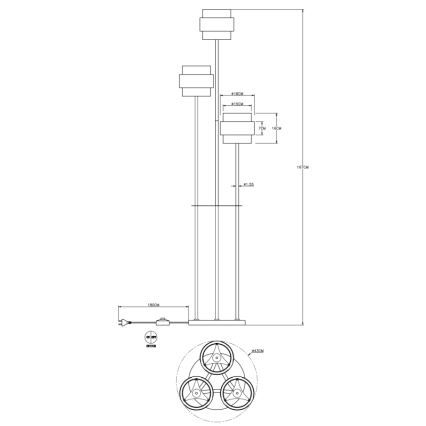 Globo - Stehleuchte 3xE27/60W/230V