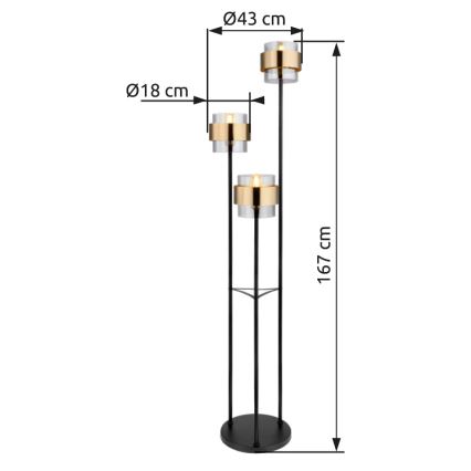Globo - Stehleuchte 3xE27/60W/230V