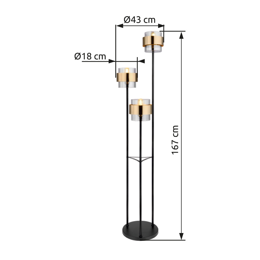Globo - Stehleuchte 3xE27/60W/230V