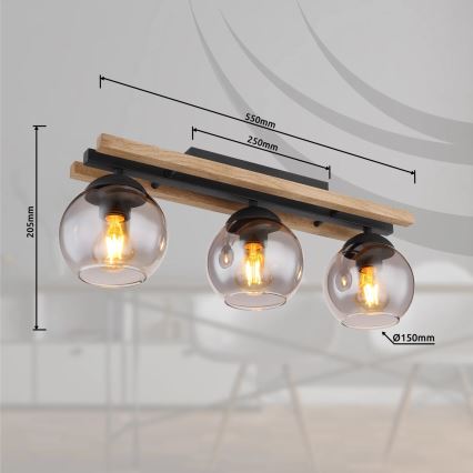 Globo - Aufbauleuchte 3xE27/25W/230V