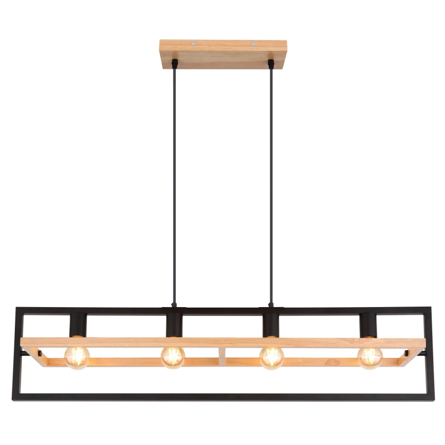 Globo 15575-4H - Hängeleuchte an Kabel ERICA 4xE27/40W/230V schwarz/beige