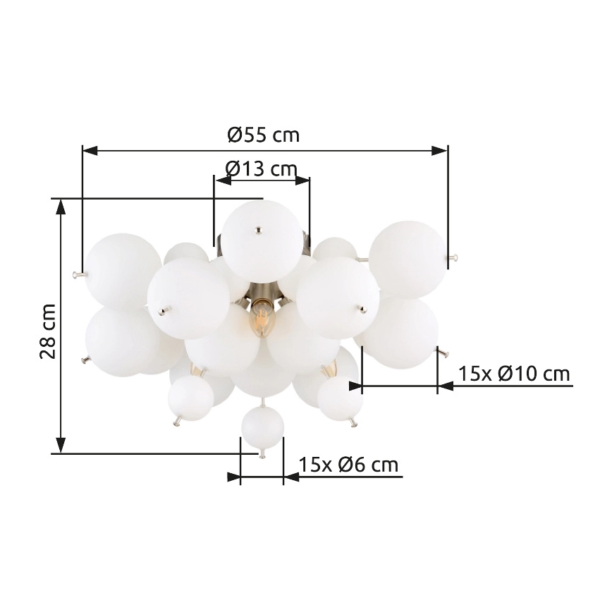 Globo - Anbauleuchte 3xE14/25W/230V d 55 cm weiß