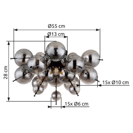 Globo - Anbauleuchte 3xE14/25W/230V d 55 cm schwarz