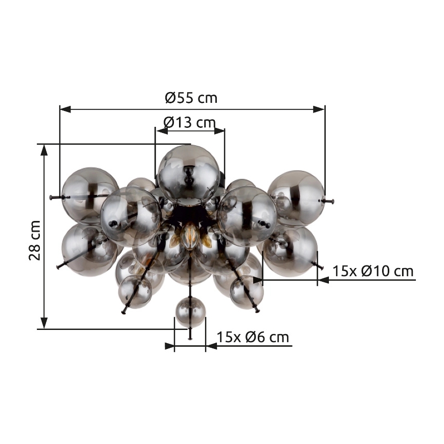 Globo - Anbauleuchte 3xE14/25W/230V d 55 cm schwarz
