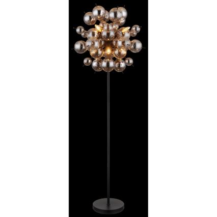 Globo - Stehleuchte 6xE14/25W/230V schwarz/rauchig