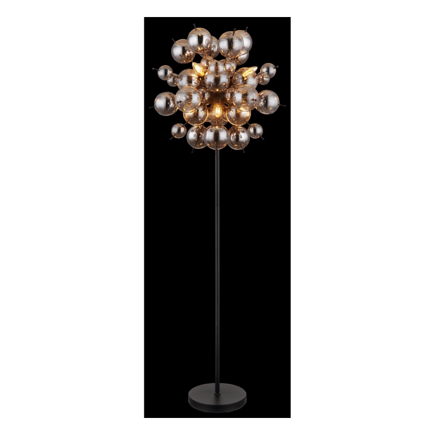 Globo - Stehleuchte 6xE14/25W/230V schwarz/rauchig