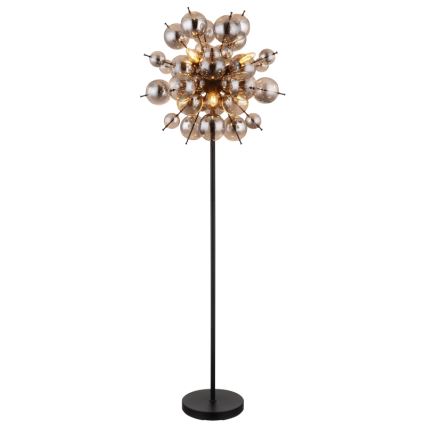 Globo - Stehleuchte 6xE14/25W/230V schwarz/rauchig