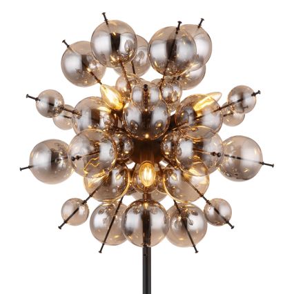 Globo - Stehleuchte 6xE14/25W/230V schwarz/rauchig