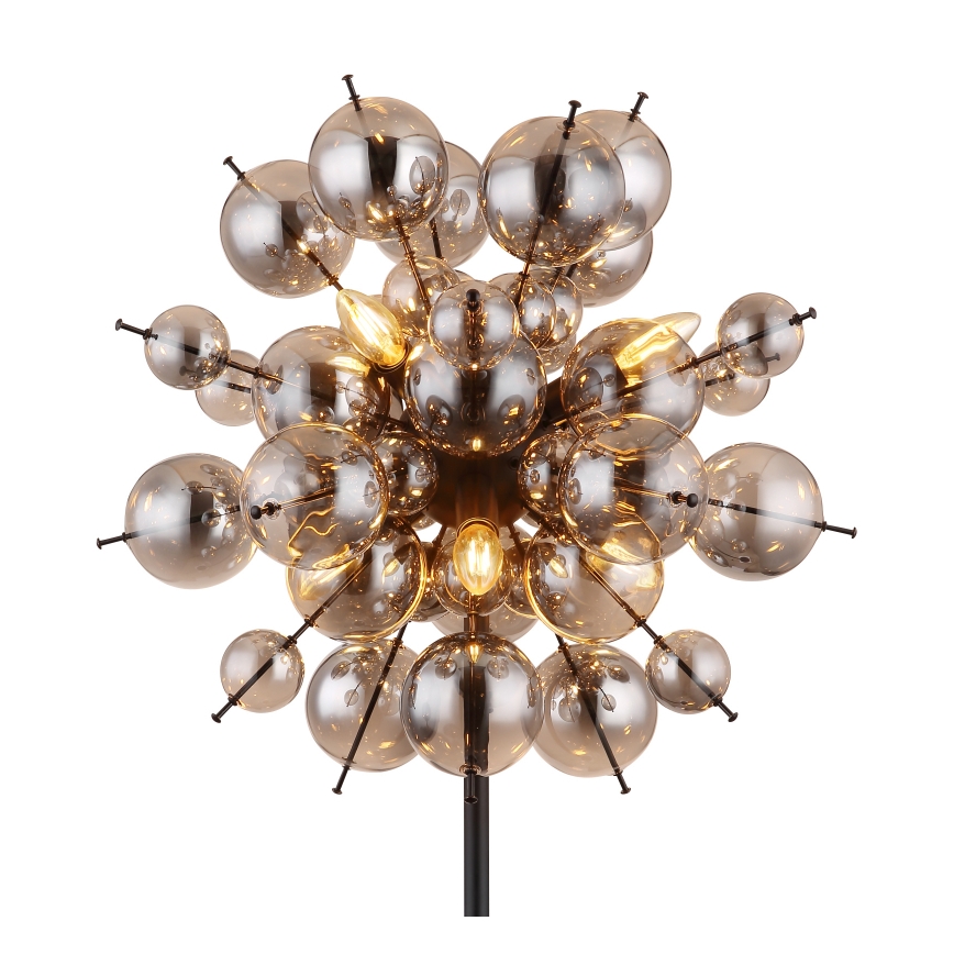 Globo - Stehleuchte 6xE14/25W/230V schwarz/rauchig