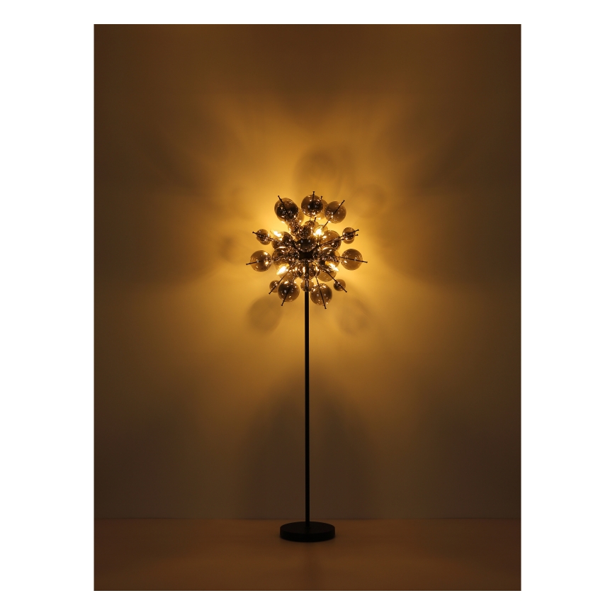 Globo - Stehleuchte 6xE14/25W/230V schwarz/rauchig