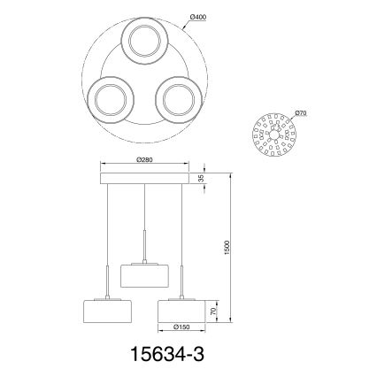 Globo - LED-Hängeleuchte 3xLED/8W/230V