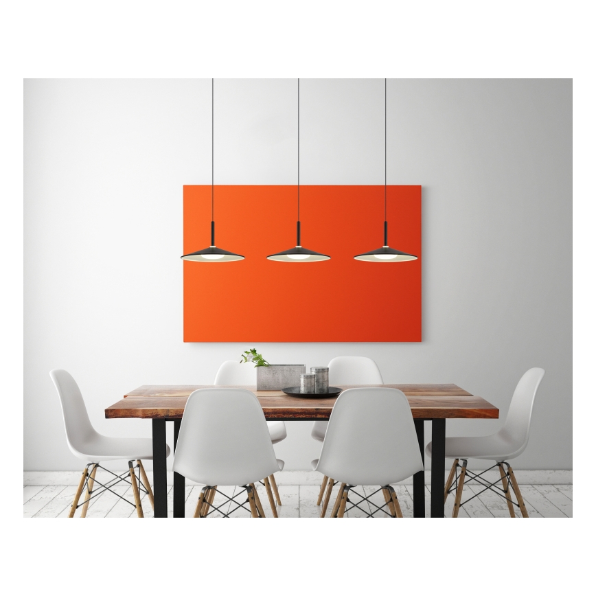 Globo - LED-Pendelleuchte an Drahtseil LED/24W/230V 4000K schwarz