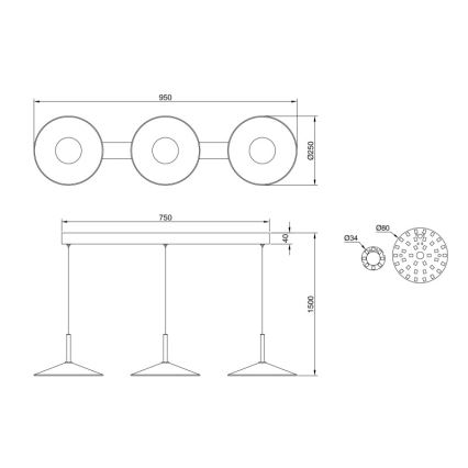 Globo - LED-Pendelleuchte an Drahtseil LED/24W/230V 4000K schwarz