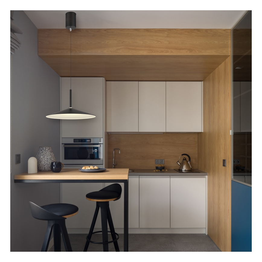 Globo - LED-Pendelleuchte an Stahlseil LED/18W/230V 4000K schwarz