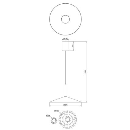 Globo - LED-Pendelleuchte an Stahlseil LED/18W/230V 4000K schwarz