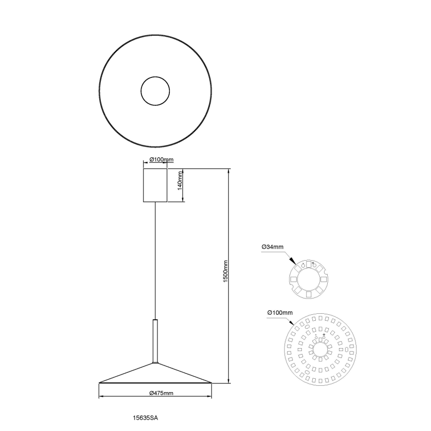 Globo - LED-Pendelleuchte an Stahlseil LED/18W/230V 4000K beige