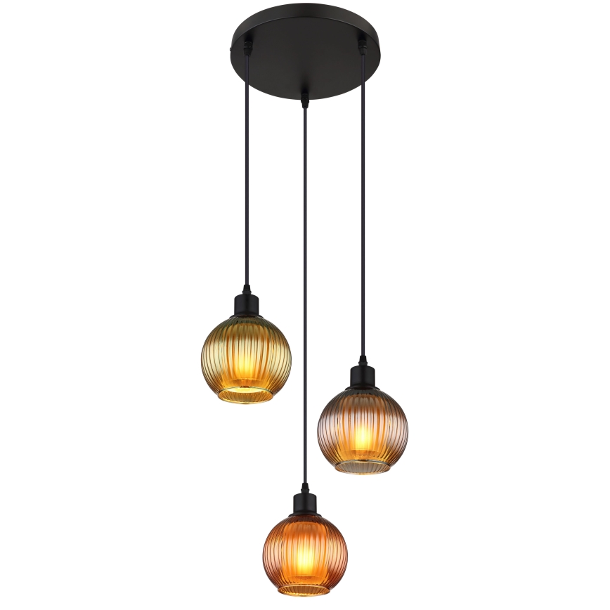 Globo - Hängeleuchte 3xE27/25W/230V d 36 cm kupfern/grün/blau