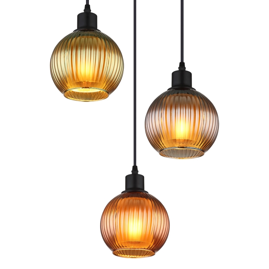 Globo - Hängeleuchte 3xE27/25W/230V d 36 cm kupfern/grün/blau