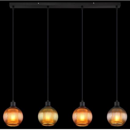 Globo - Hängeleuchte 4xE27/25W/230V kupfern/grün/blau