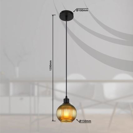 Globo - Hängeleuchte 1xE27/25W/230V d 15 cm grün