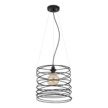 Globo 15640H - Pendelleuchte TILLY mit Seilaufhängung, 1x E27/60W/230V, schwarz