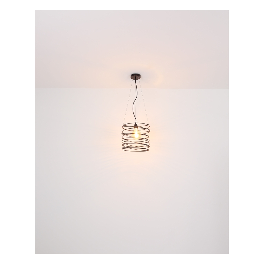 Globo 15640H - Pendelleuchte TILLY mit Seilaufhängung, 1x E27/60W/230V, schwarz