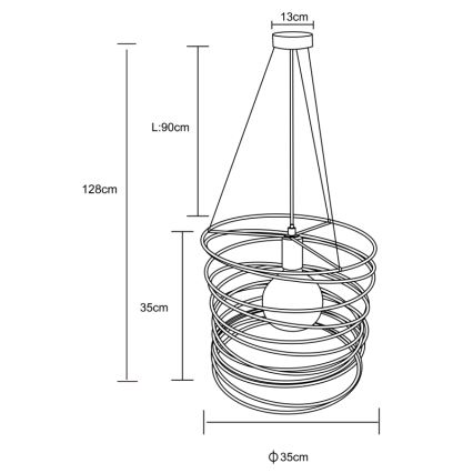 Globo 15640H - Pendelleuchte TILLY mit Seilaufhängung, 1x E27/60W/230V, schwarz