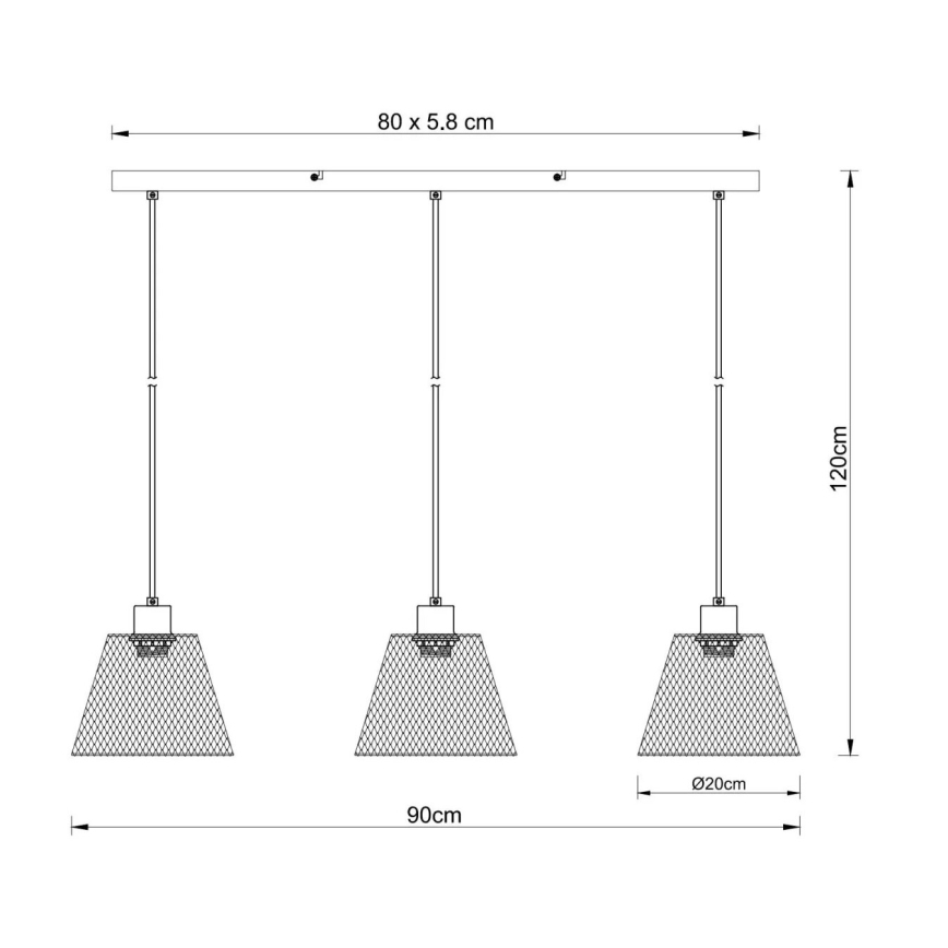 Globo - Hängeleuchte 3xE27/40W/230V