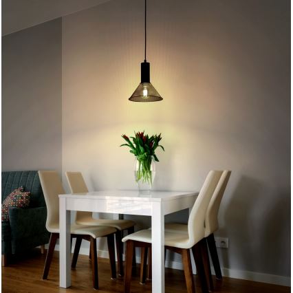 Globo - Hängeleuchte an Schnur 1xE27/60W/230V schwarz