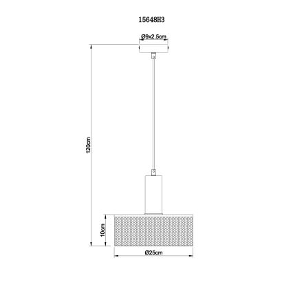 Globo - Hängeleuchte an Schnur 1xE27/60W/230V schwarz