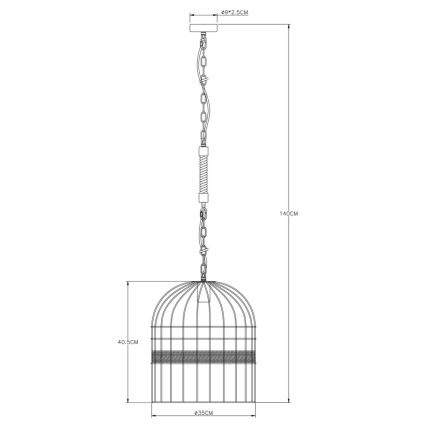 Globo - Ketten-Kronleuchter 1xE27/60W/230V