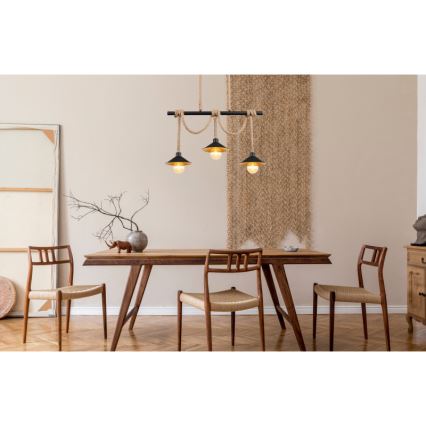 Globo 15690-3H - Hängeleuchte an Kabel DIANA 3xE27/60W/230V schwarz