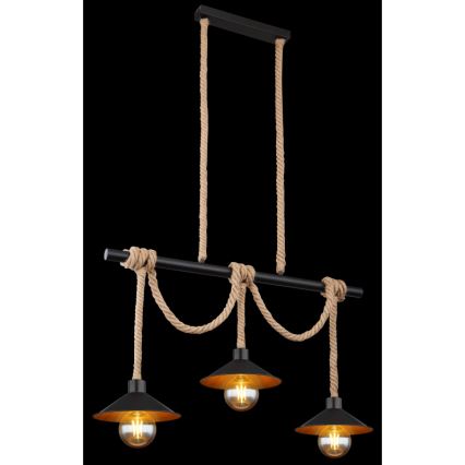 Globo 15690-3H - Hängeleuchte an Kabel DIANA 3xE27/60W/230V schwarz